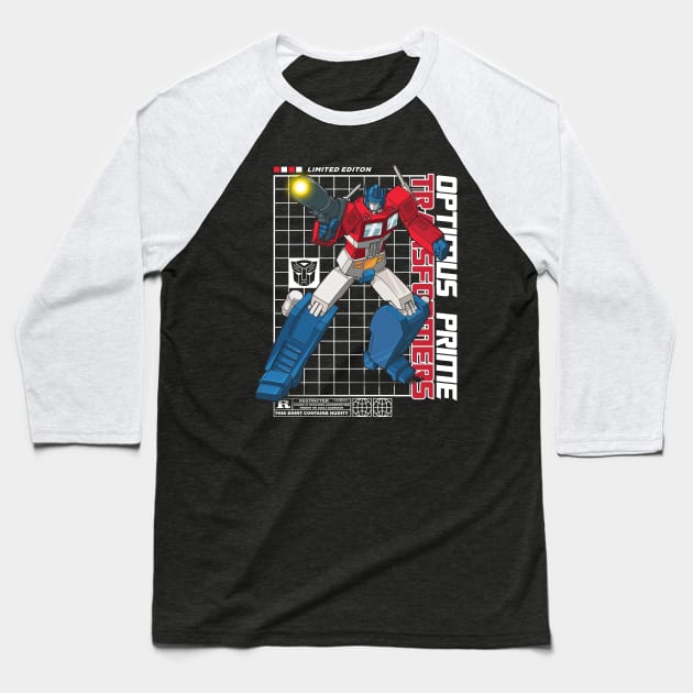 Optimus Prime Transformers - Limited Editions Baseball T-Shirt by Bob Charl